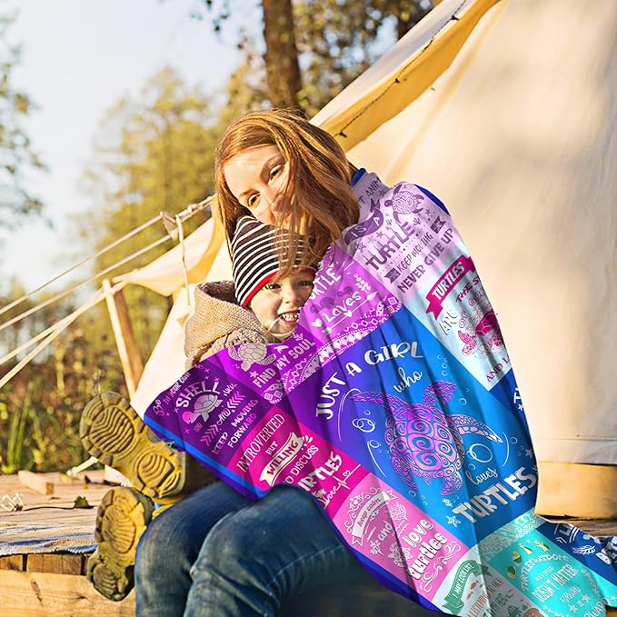 Turtle Blanket Ultra Soft Flannel Throw Blanket Lightweight Cozy Plush Blanket for Gifts for Turtle Lovers 50"X40"