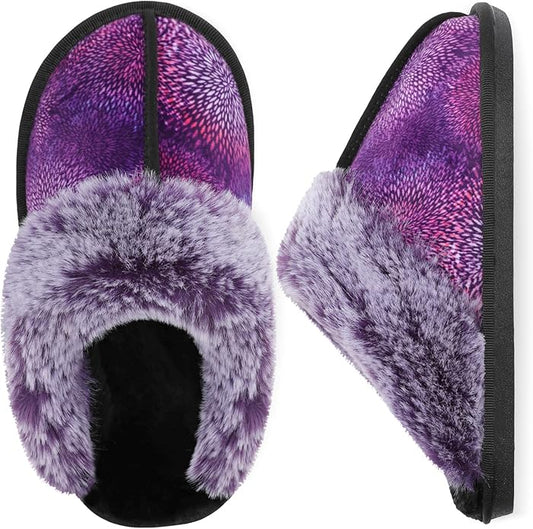 Besroad Winter Fuzzy House Slippers Sandals Plush Faux Fur Fluffy Flats Slippers Warm Slide Shoes for Women
