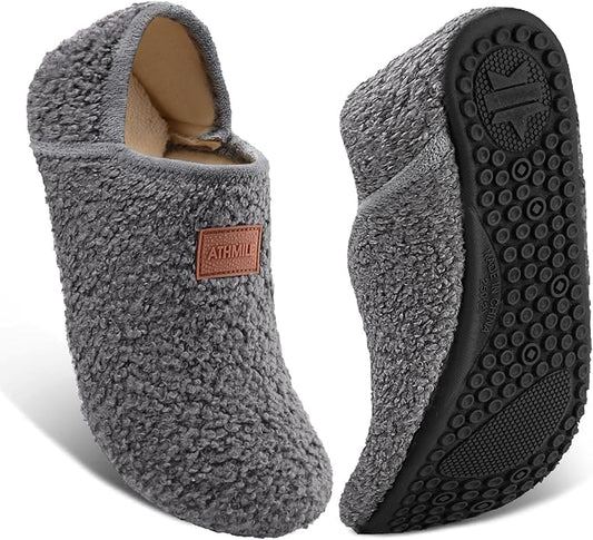 ATHMILE House Slippers for Women Men Indoor Barefoot Slippers Socks Furry Slip on House Shoes Cozy Comfy Slippers for Home Bedroom Travel Yoga