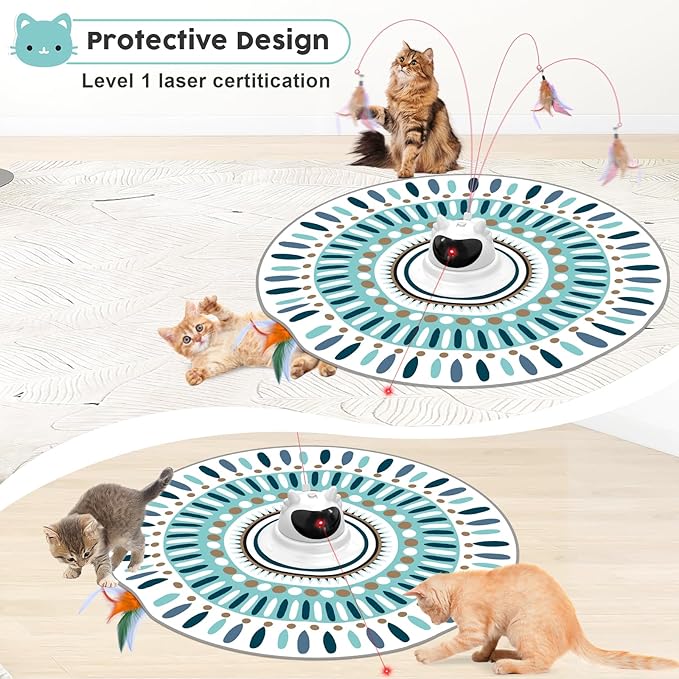Interactive Cat Toys for Indoor Cats Laser,Automatic Cat Toys Interactive Feather Toys