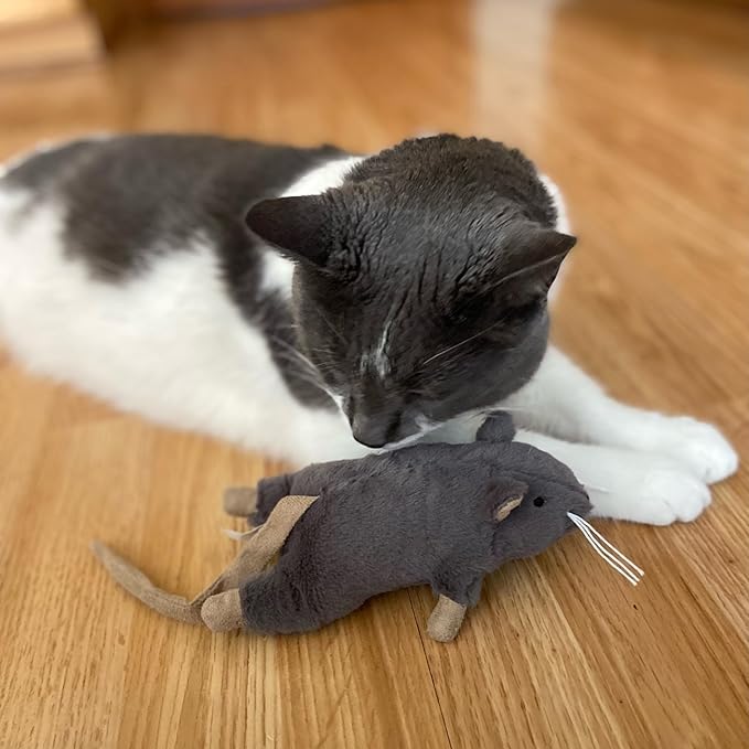 SPOT Big Mouse Bertha with Catnip - Lifelike Cat Toy, Fuzzy Mice with Catnip and Crinkle Sound, Large Size for Cuddling, Chasing, Playing - 7in Plush Toys, Assorted Colors