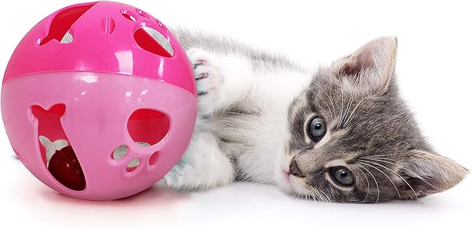 Pets First Large Size Cat Ball with Bell Toy for Cats Kittens and Other Animals - Hours of Play for Pets, Large Size for Extra Fun, Rings As It Moves