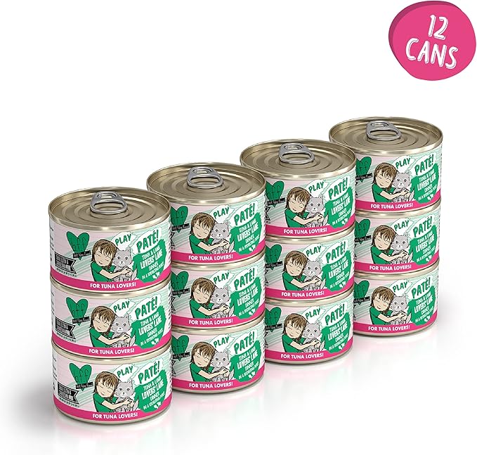 B.F.F. PLAY - Best Feline Friend Paté Lovers, Aw Yeah!, Tuna & Lamb Lovers' Lane with Tuna & Lamb, 2.8oz Can (Pack of 12)