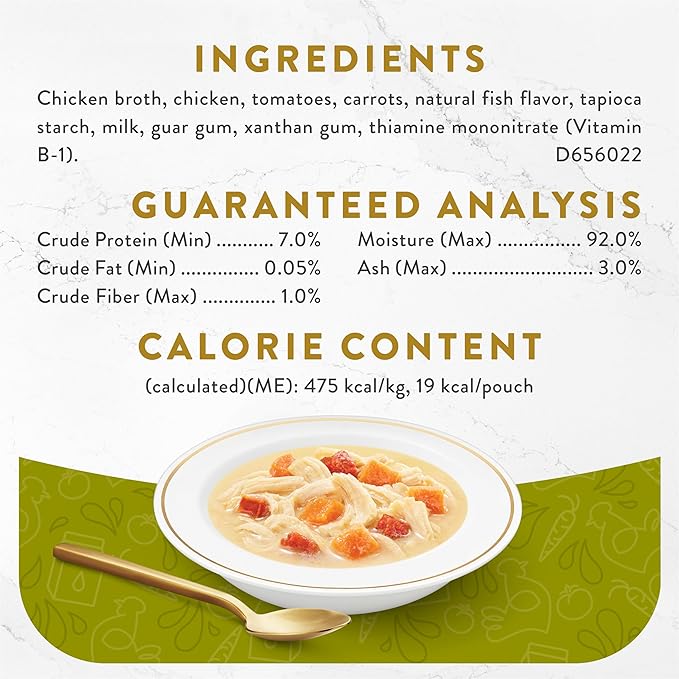 Purina Fancy Feast Lickable Wet Cat Food Broth Topper, Creamy With Chicken and Vegetables - (Pack of 16) 1.4 oz. Pouches