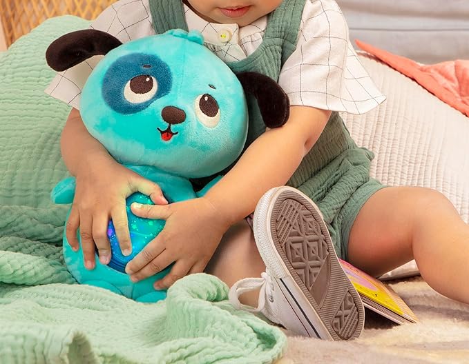 B. toys- B. baby –Baby Soothing Plush Dog- Glowing Tummy with Lights & Sounds- Twinkle Tummies Dog–6 Months +