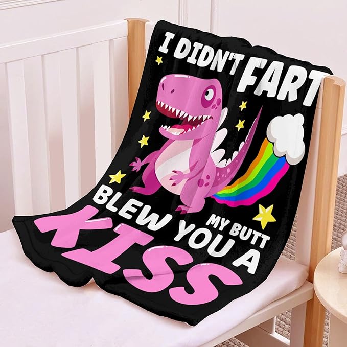 Funny Dinosaur Blanket Gift for Girls Boys- 50x60 Inches Soft Flannel Dino Throws Blankets Funny Gift for Teen Women Men Adult Cute Dinosaur Lover Gifts for Bed Sofa Couch