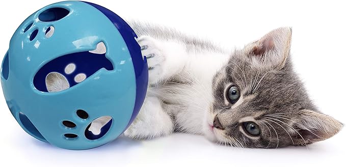 Pets First Large Size Cat Ball with Bell Toy for Cats Kittens and Other Animals - Hours of Play for Pets, Large Size for Extra Fun, Rings As It Moves