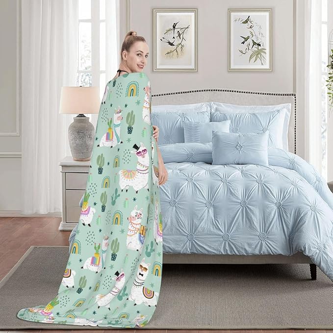 Llamas Blanket Throw Blanket for Bed Soft Cozy Fluffy Couch Blankets Fleece Blanket Throw Gifts for Women Men Girls Boys 60"x50"