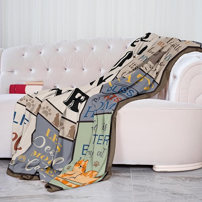 XALAZY Cat Mom Gifts Blanket 60"X80", Cat Lover Gifts for Women, Cat Gifts for Cat Lovers, Gifts for Cat Lovers, Cat Mom Gifts for Women, Funny Cat Themed Gifts, Cat Lady Gifts, Best Cat Mom Gifts