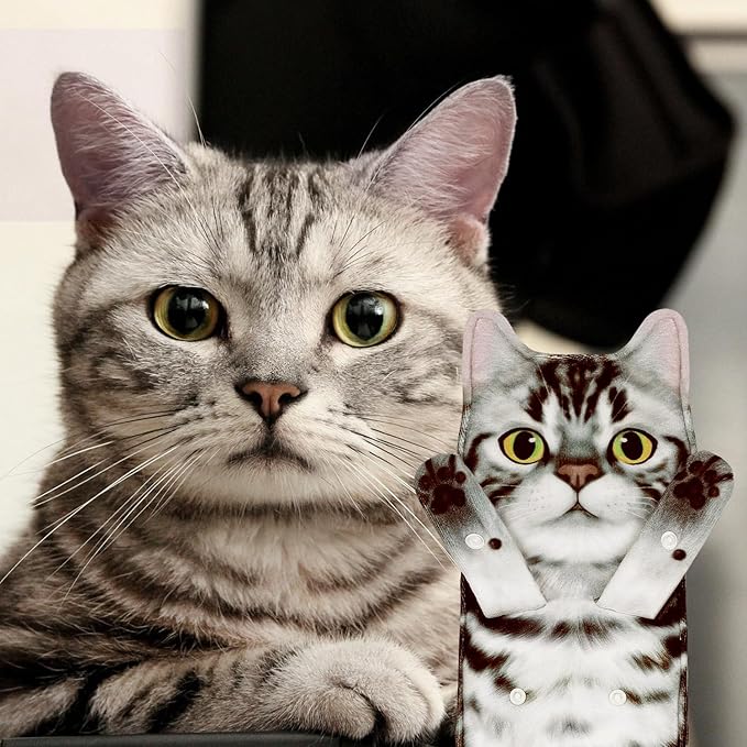 Cat Funny Hand Towels for Bathroom Kitchen- Cute Decorative Kitten Decor Hanging Face Towels- Unique Housewarming Valentines Mothers Birthday Gifts for Women Mom Cat Lovers