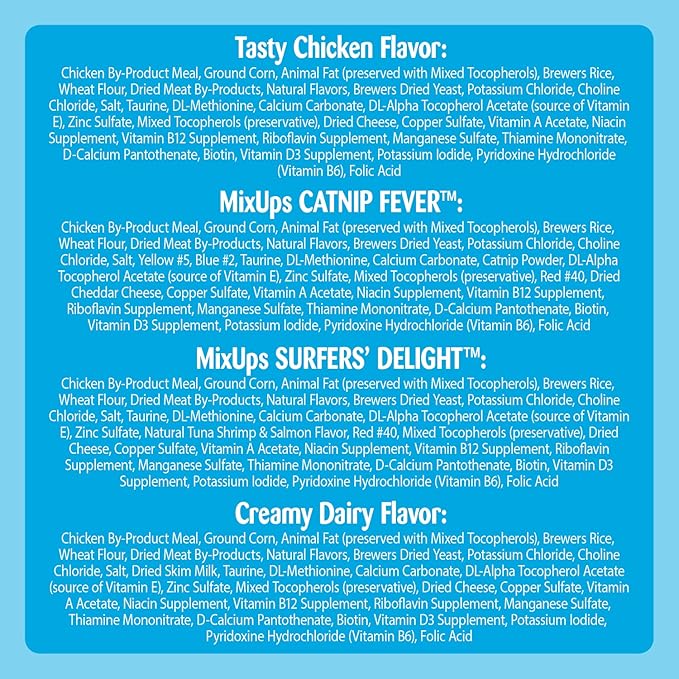 Temptations Classics and MixUps Crunchy and Soft Cat Treats Variety Mega Pack, (4) 6.3 oz. Pouches