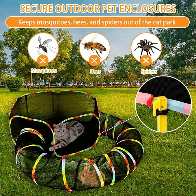 Cat Tunnels for Indoor Cats, Cat Tubes and Tunnels, Catio Outdoor Cat Enclosure, Portable Cat Tents for Outside, Kitten playpen, Small Animal Playpen