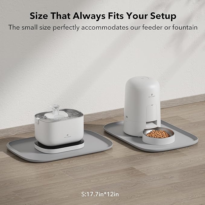 PETLIBRO Dog Food Mat, Safety Silicone Cat Food Mat for Feeder & Fountain, Waterproof Dog Bowl Mat, Raised Edge Spill Protection Floor, Cove Feeding Mat for AF005, AF103 Single Tray, AF203 Single Tray