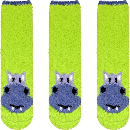 BambooMN Women's Super Soft Warm Microfiber Fuzzy Cozy Animal Socks or Christmas Winter Animal Socks, Value Pack
