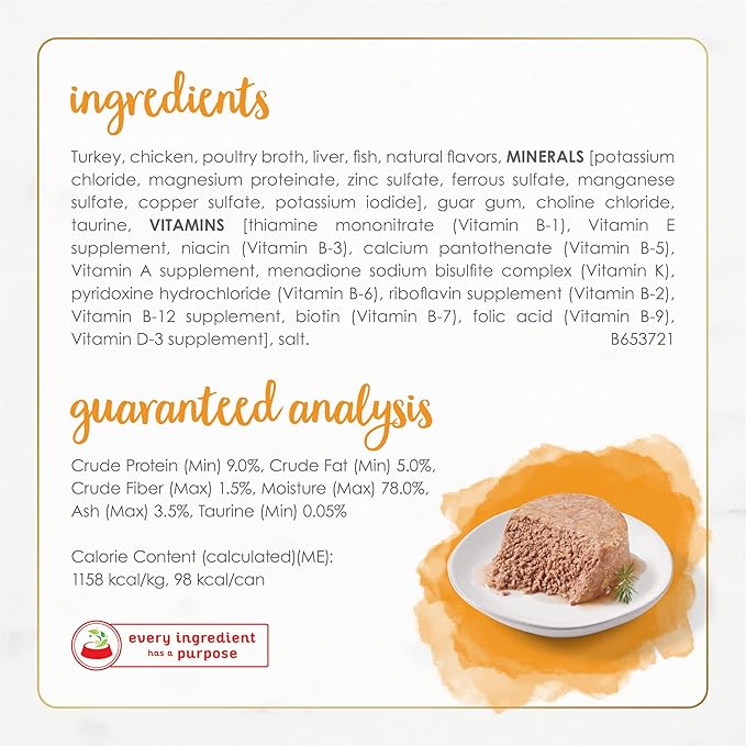 Purina Fancy Feast Natural Grain Free Wet Cat Food Pate Gourmet Naturals Natural Turkey Recipe - (Pack of 12) 3 oz. Cans