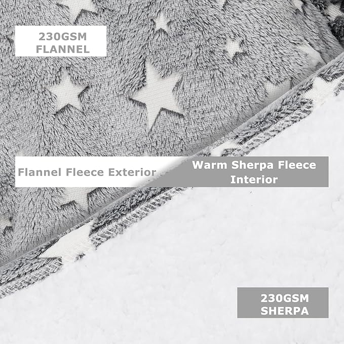 THREE POODLE Wearable Blanket Hoodie, Glow in The Dark Sherpa Hoodie, Oversized Hooded Blanket Sweatshirt for Adults Women Men Kids, Extremely Cozy, Warm, Soft, and Fuzzy