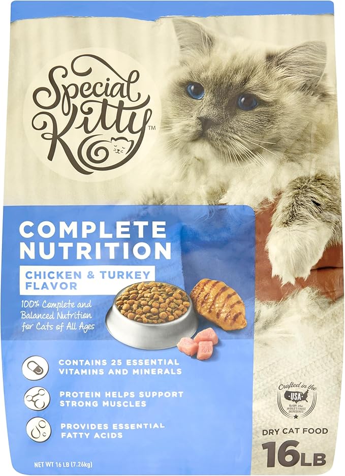 GYCO Chicken & Turkey Flavor Kibble Dry Cat Food for Cats, Complete Nutrition, 16 lb Bag - Premium Products Healthy Lifestyle Balanced Nutrition Essential Vitamins