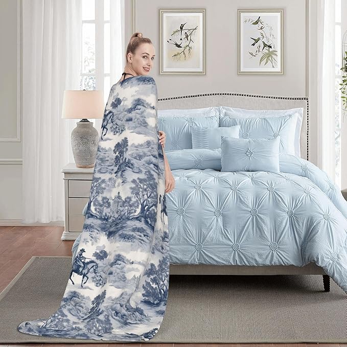 Western Cowboy Soft Throw Blanket Flannel Fleece Blankets Warm Cozy Lightweight Fuzzy Blanket for Bed Sofa Couch Home Decor 80"X60"