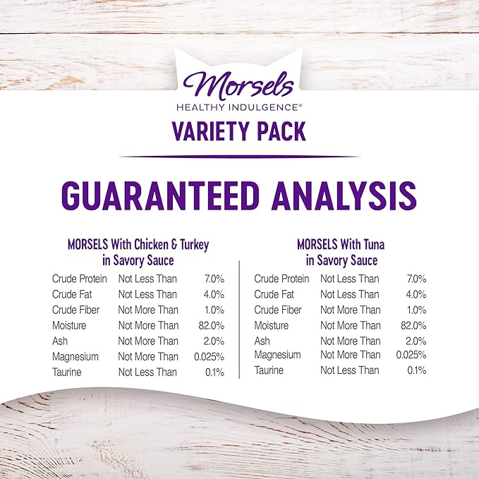 Wellness Healthy Indulgence Morsels Grain-Free Wet Cat Food, Made with Natural Ingredients and Quality Proteins, Complete and Balanced Meal, 3 oz Pouches (Morsels Variety Pack, 8 Pack)