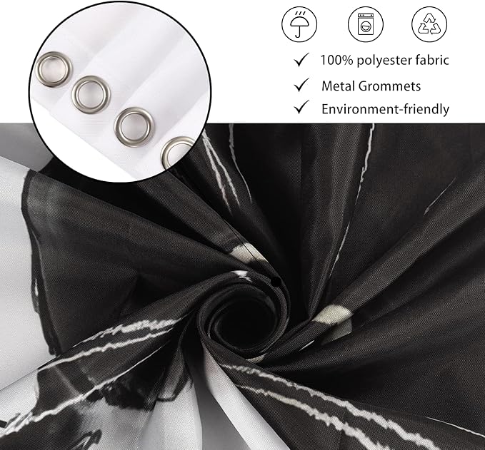 Black Cat Extra Long Shower Curtain, Funny Kitty Animal Get Naked Plaid Machine Washable Waterproof Durable Fabric for Bathroom Decor Bathtub with 12 Hooks 72Wx84H