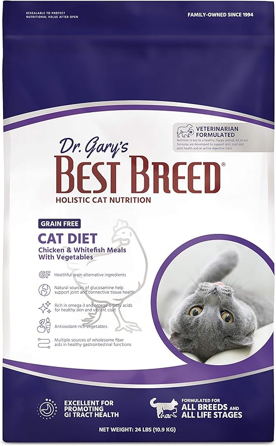 Best Breed Dr. Gary's Grain Free Cat Diet Slow-Cooked in USA [Natural Dry Dog Food for All Ages] Dark Brown 24 lbs. (New)