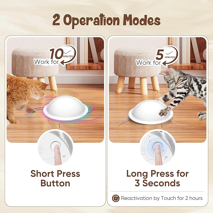 Interactive Cat Toys for Indoor Cats,Automatic Cat String Toy,USB Rechargeable Cat Toys Interactive for Cat Enrichment,Random Rotation Cat Games