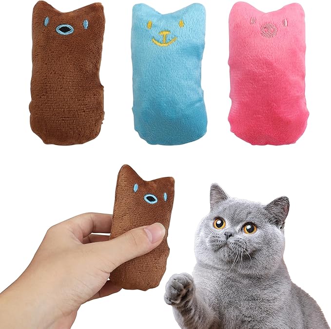 YAODHAOD Cat Catnip Toy, 3 Pcs Catnip Tooth Cleaning Toy, Interactive Cat Kicker Toy for Indoor Cats, Crinkle Sound Catnip Catnip Filled Toys (Crinkle Catnip Toys)