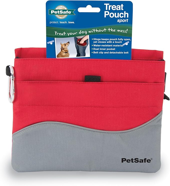 PetSafe Treat Pouch Sport- Durable, Convenient Dog Training Accessory, Standard, Red