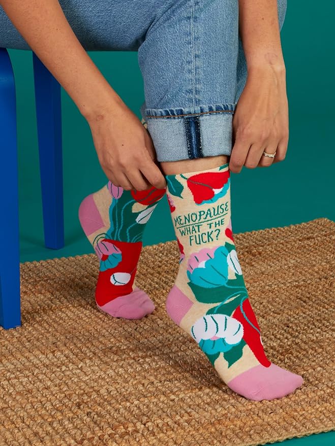 Blue Q Women's Funny Novelty Crazy Crew Socks with Sayings