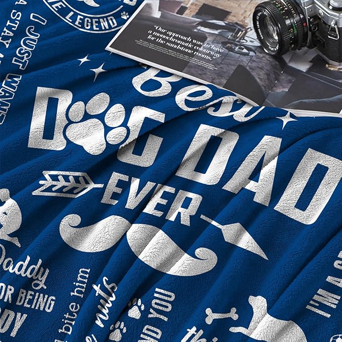Dog Dad Gifts for Men, Dog Lover Gifts for Men, Best Dog Dad Ever, Gifts for Dog Dad, Dog Daddy Gifts, Dad Gifts from Dog, Dog Dad Birthday Gift, Dog Father Gift Blanket 60" X 50"