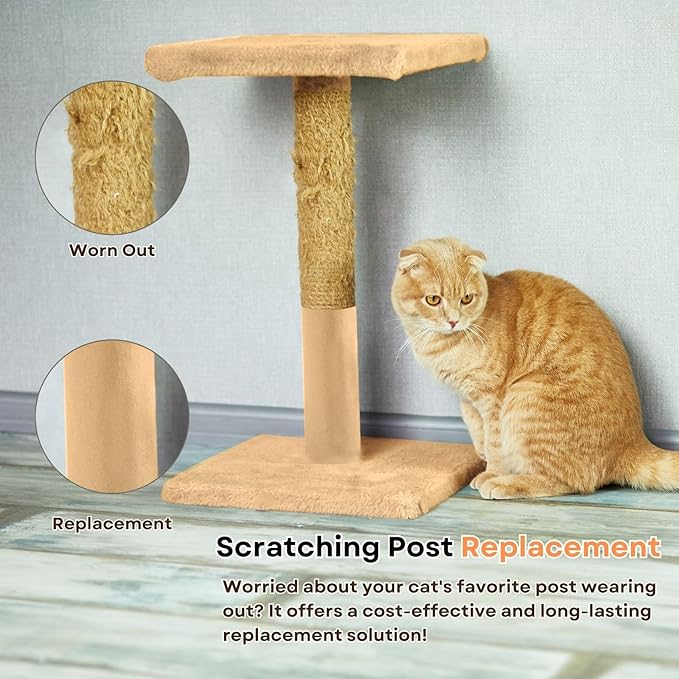 Cat Scratch Mat (Beige, 8-Pack, 9.8''*18.8''), Furniture Protector from Cats Scratching, Strong Self-Adhesive Backing for Easy and Sturdy Application, Versatile for Cat Trees, Posts, and Beds