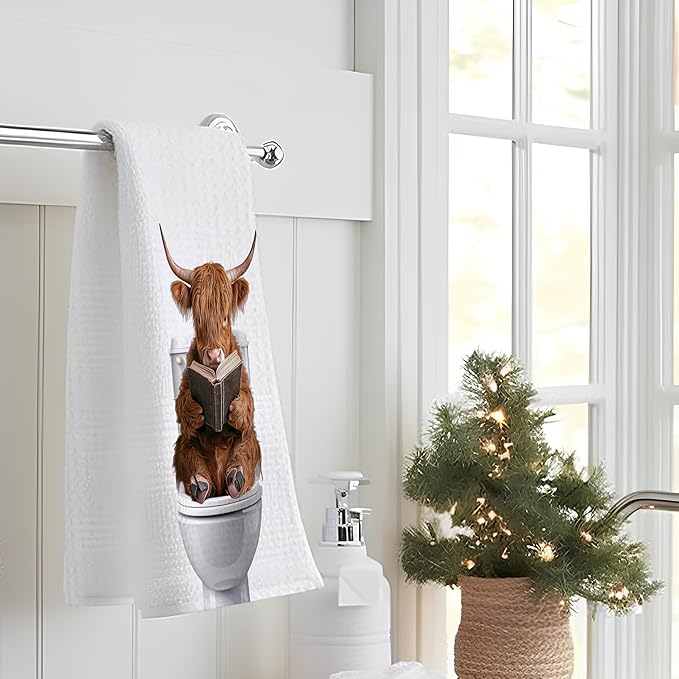 Cow Bathroom Hand Towels, Cows Hand Towels for Bathroom, Cow Bathroom Decor, Funny Hand Towels, Cow Lover Gifts, Cow Gifts for Woman, Cow Themed Gifts, 16x24 Inch