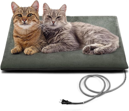 PETNF Outdoor Heating Pad for Cats, Pet Heating Pad for Outdoor Cat House,Safe Electric Cat Warming Pad,Waterproof Heated Cat House for Outside Feral Cat Animal,Outdoor Heat Cat Dog Bed Mat, 20"X16"