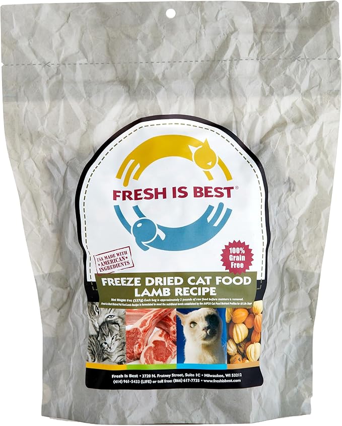 Fresh Is Best - Freeze Dried Raw Cat Food - Lamb, 8 Ounces