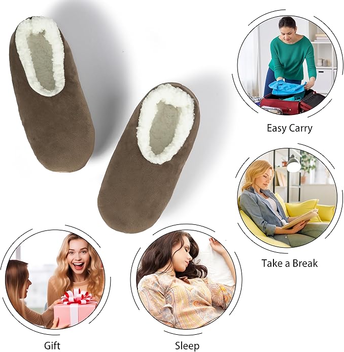 BenSorts Fuzzy Slipper Socks for Women Funny House Slippers with Grips