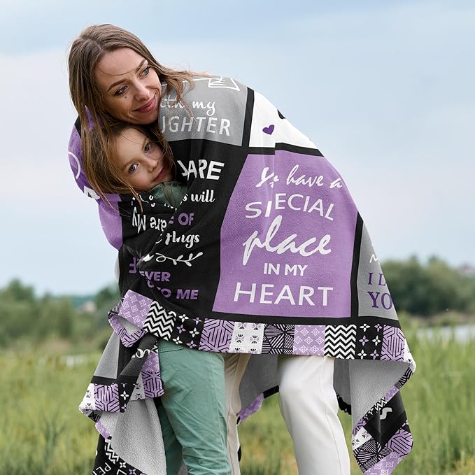 Daughter Gifts from Mom Dad, Mothers Day Christmas Birthday Gifts for Daughter Adult Throw Blanket 60"x50"