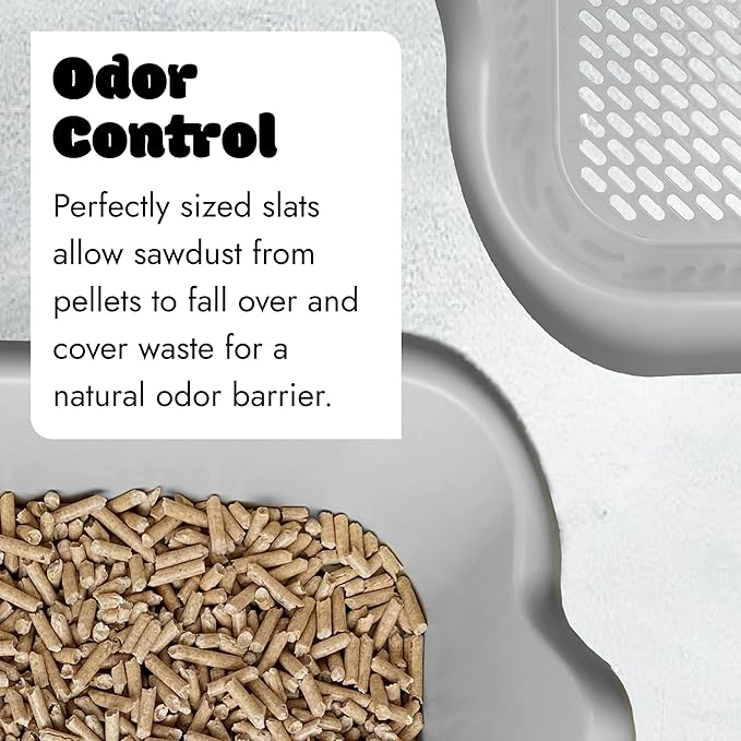 2-Pack Mr. Catman Wood & Pine Pellet Cat Sifting Litter Box Kitty Litter System, Sifter Pan & Extra-Large 7-Day Waste Storage Tray - Less Tracking, Easy Clean, Non-Stick, Odor Control, Anti-Leakage