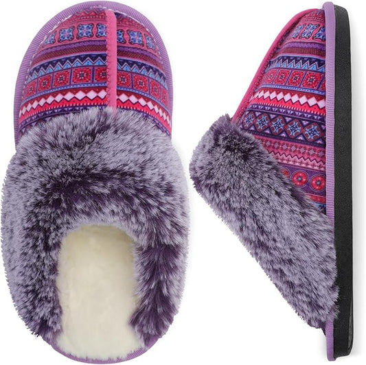 Besroad Winter Fuzzy House Slippers Sandals Plush Faux Fur Fluffy Flats Slippers Warm Slide Shoes for Women