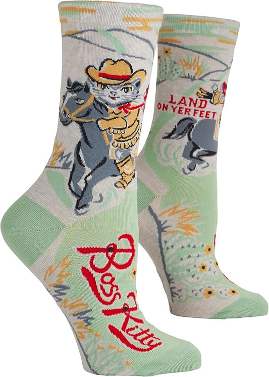 Blue Q Women's Funny Novelty Crazy Crew Socks with Sayings