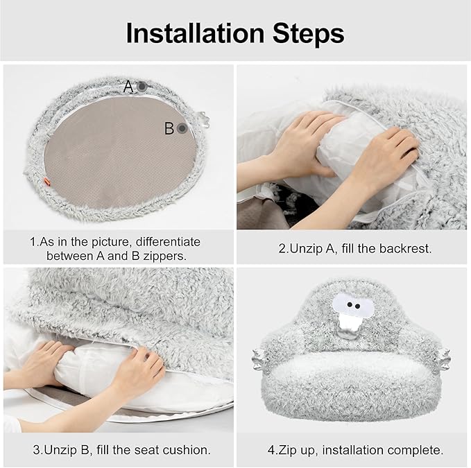 MEWOOFUN Cute Plush Cat Bed, Indoor High Cushion Donut Donut Puppy Bed, Cozy Pet Sofa for Small Dogs and Cats Cartoon Soft Bed