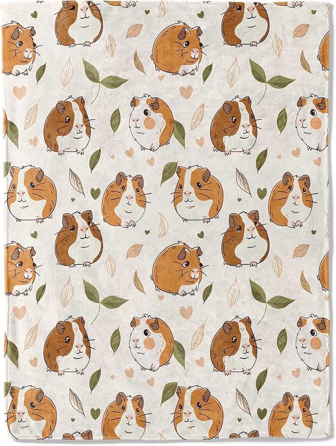 Guinea Pig Blanket Plush Flannel Throw Blanket - Ultra Soft & Warm, Comfy & Lightweight - Perfect for Couch, Travel, Bedroom, Bed, Living Room - Cozy, Fuzzy Gift 50in×60in