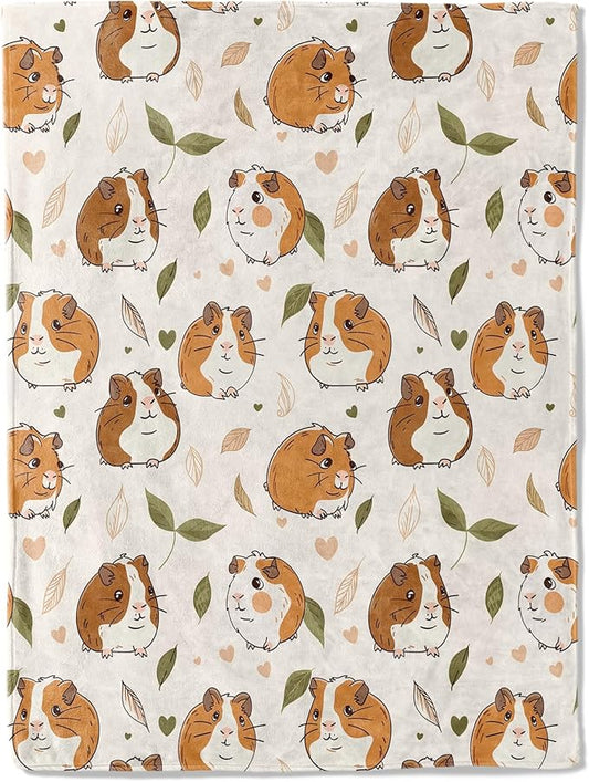 Guinea Pig Blanket Plush Flannel Throw Blanket - Ultra Soft & Warm, Comfy & Lightweight - Perfect for Couch, Travel, Bedroom, Bed, Living Room - Cozy, Fuzzy Gift 50in×60in