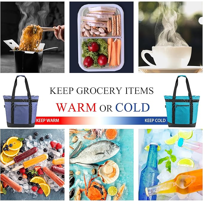 BeeGreen Insulated Cooler Bag Leakproof Freezer Shopping Tote for Groceries Thermal Food Delivery Bag