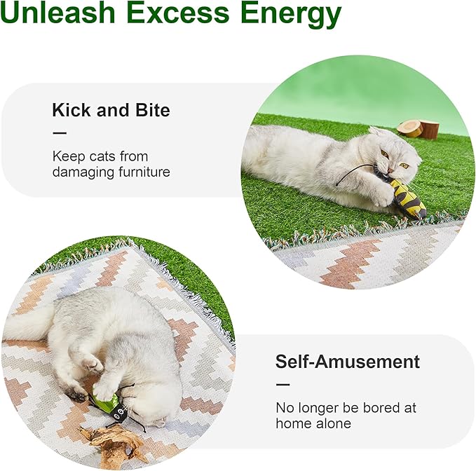 Potaroma Realistic Bug Catnip Cat Toys Crinkly Sound, Durable Kitten Bite Interactive Kicker Toys for Indoor Exercise 3.5"