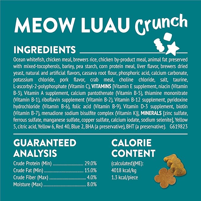 Purina Friskies Cat Treats, Party Mix Meow Luau Crunch - (Pack of 6) 6 oz. Pouches