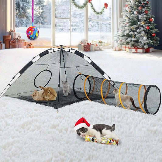 Cat Tent for Indoor and Outdoor Cat Enclosures(Outdoor, Tunnel, and Playhouse) Cat Playpen X-Large Portable Cat Tunnel Play Tents for Cats Rabbits and Small Animals