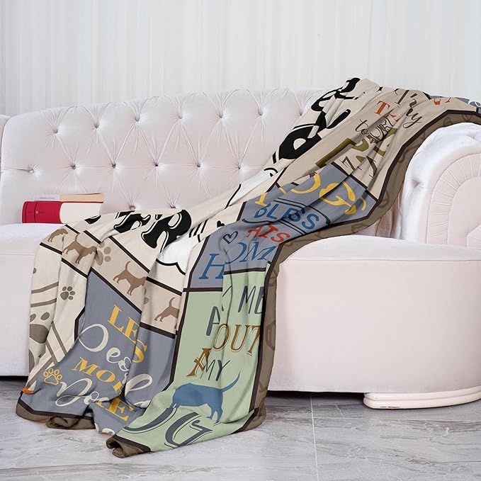 XALAZY Dog Mom Gifts for Women Blanket 50" X 60", Dog Mom Gifts for Dog Lovers& Owners, Best Dog Blanket Throw