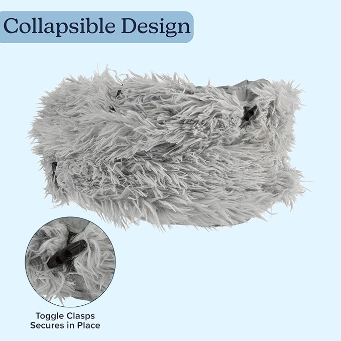 Cat Tunnel with Cat Bed for Indoor Cats - 3FT Multifunctional Cat Tunnel Bed with Cat Toys - Soft, Plush Peekaboo Cat Cave for Kittens, Cats, Ferrets, and Rabbits - Cat Products by PETMAKER (Gray)