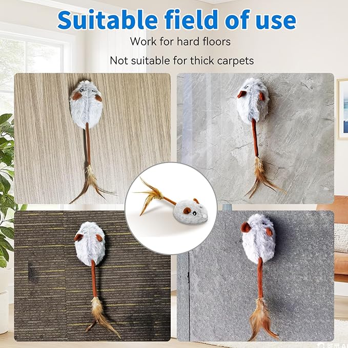 Cat Toys APP Bluetooth Smart Cat Mouse Toys Electronic Interactive Hunting Cat Toy for Indoor Mice Toys Automatic Moving Remote Control Cat Toy Exercise Cat for Bored Indoor USB Rechargeable（Gray）