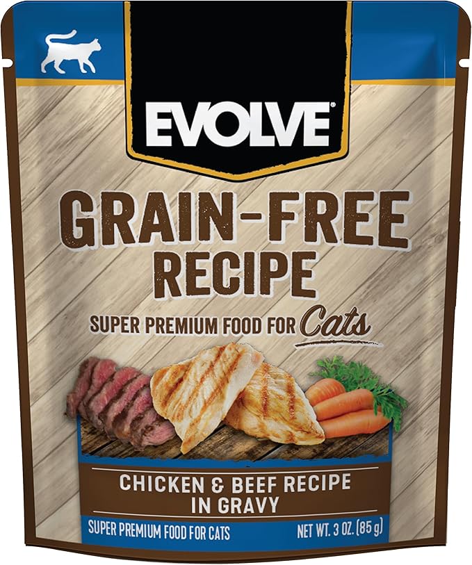 Evolve Grain Free Chicken & Beef Recipe in Gravy Wet Cat Food | 3 oz - 24 pk